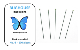 BUGHOUSE Insect pins NR-4 (100 pieces) black rust proof steel 